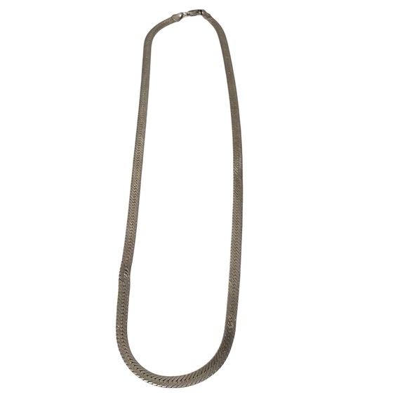 Sterling Silver 925 Herringbone Necklace 23” Jewelry